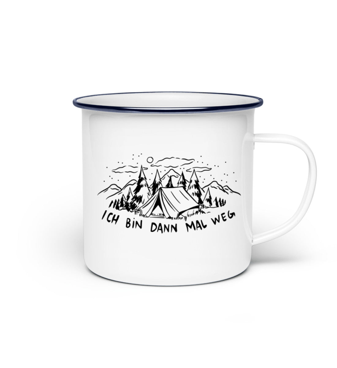 Ich bin dann mal weg - Emaille Tasse berge camping