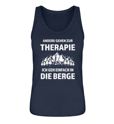 Andere gehen zur Therapie - Ich geh einfach in die Berge - Damen Organic Tanktop Navyblau