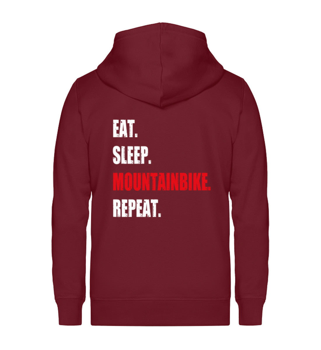 Eat Sleep Mountainbike Repeat - Unisex Premium Organic Sweatjacke mountainbike Weinrot