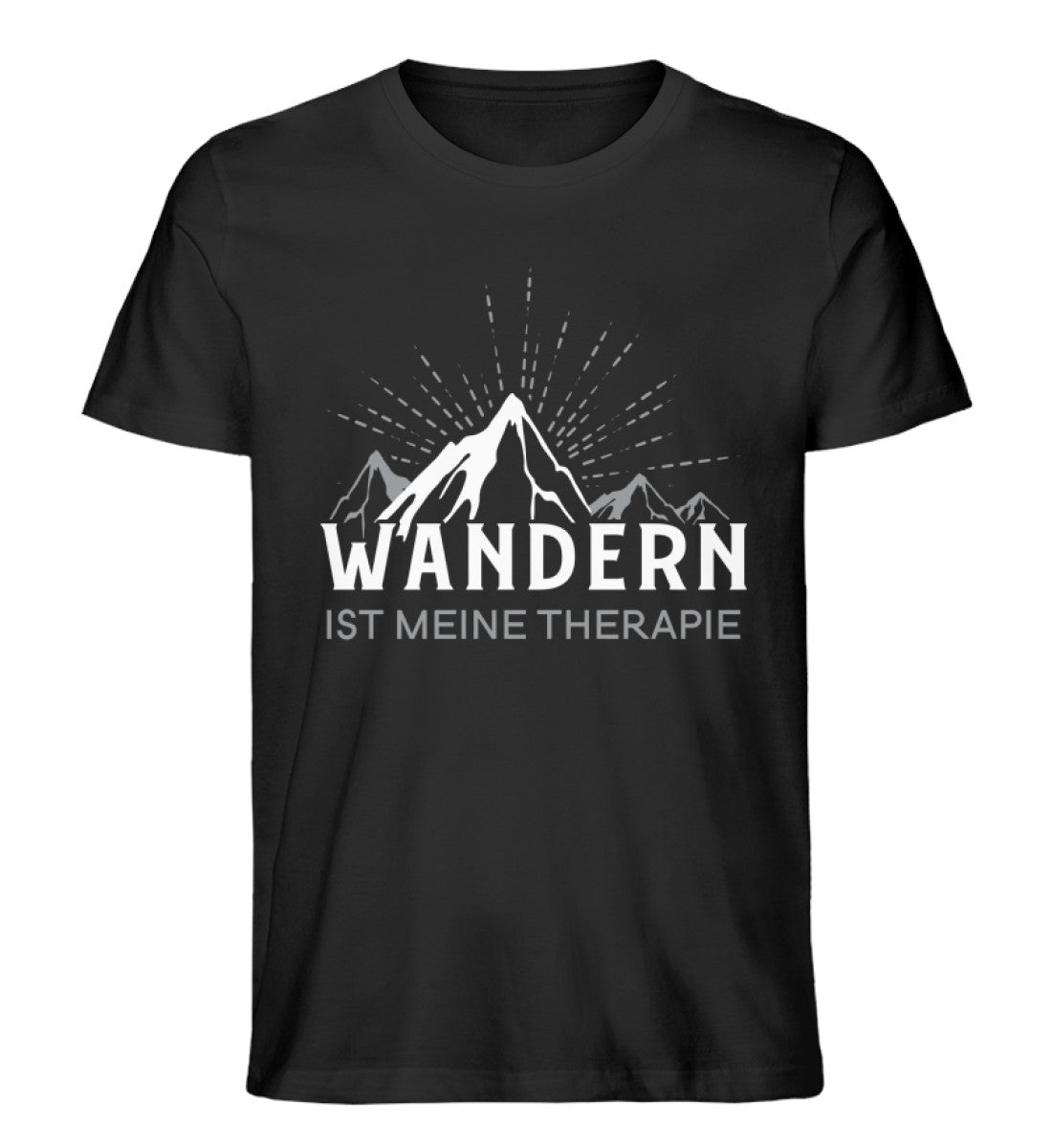 Wandern ist meine Therapie - Herren Organic T-Shirt wandern Schwarz