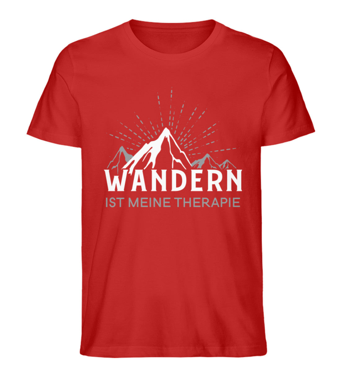 Wandern ist meine Therapie - Herren Organic T-Shirt wandern Rot