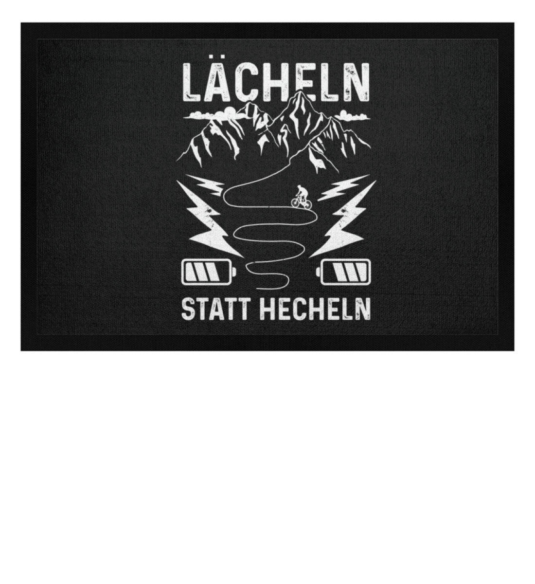 Lächeln statt hecheln - Fußmatte mit Gummirand e-bike Schwarz