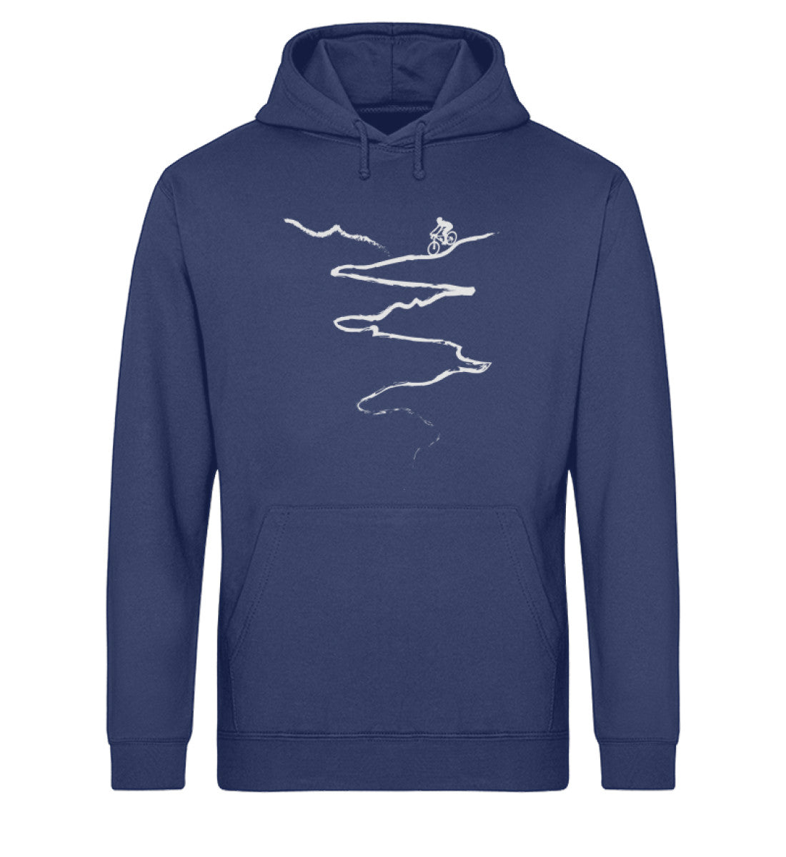 Downhill Mountainbiken - Unisex Organic Hoodie mountainbike Navyblau