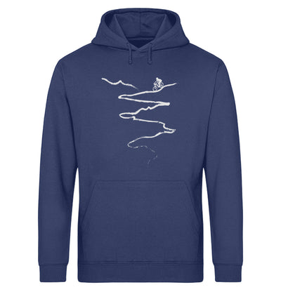 Downhill Mountainbiken - Unisex Organic Hoodie mountainbike Navyblau