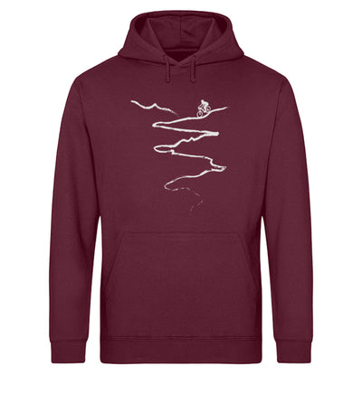 Downhill Mountainbiken - Unisex Organic Hoodie mountainbike Weinrot