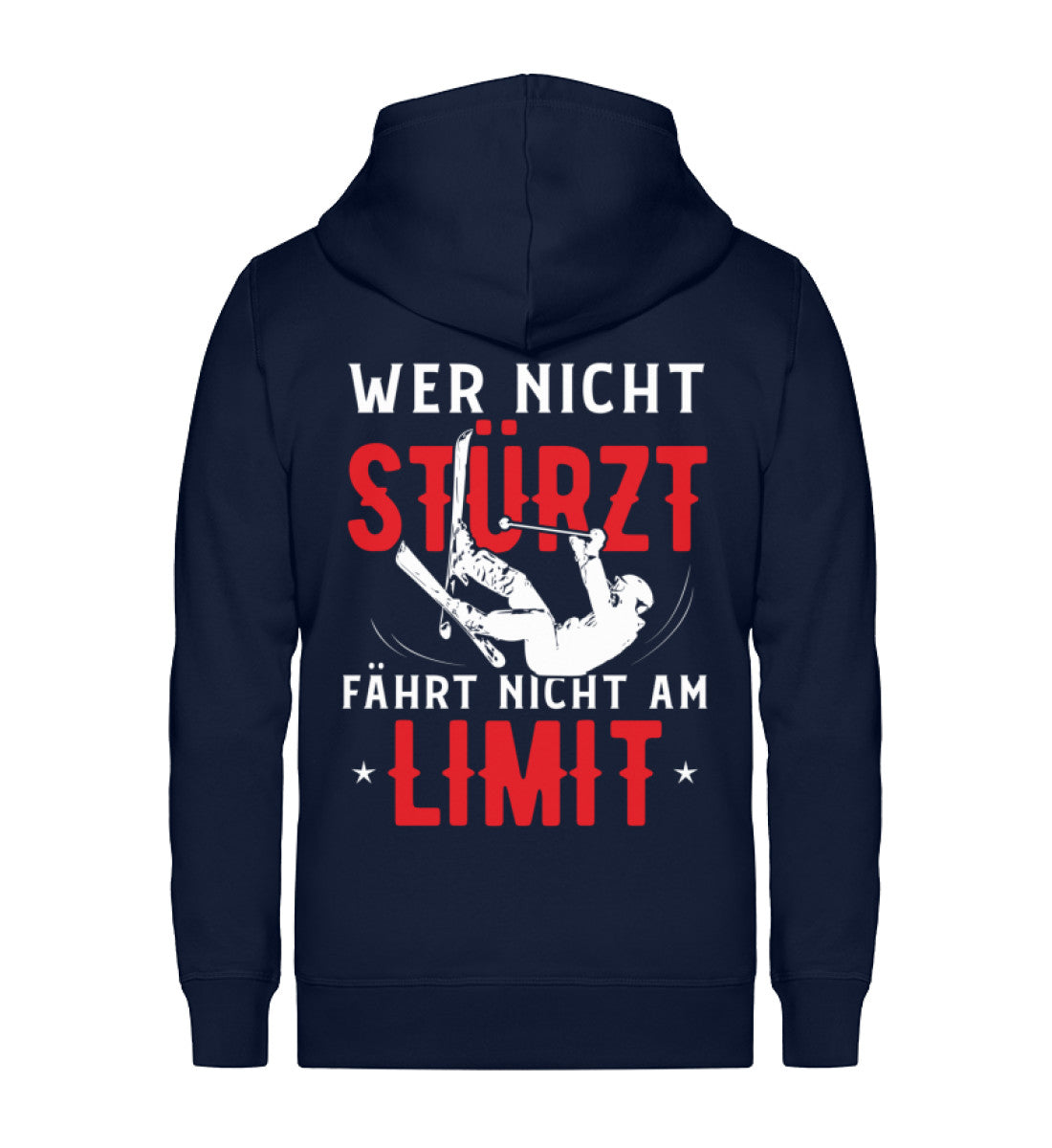 Wer nicht stürzt fährt nicht am Limit ~ - Unisex Premium Organic Sweatjacke Navyblau