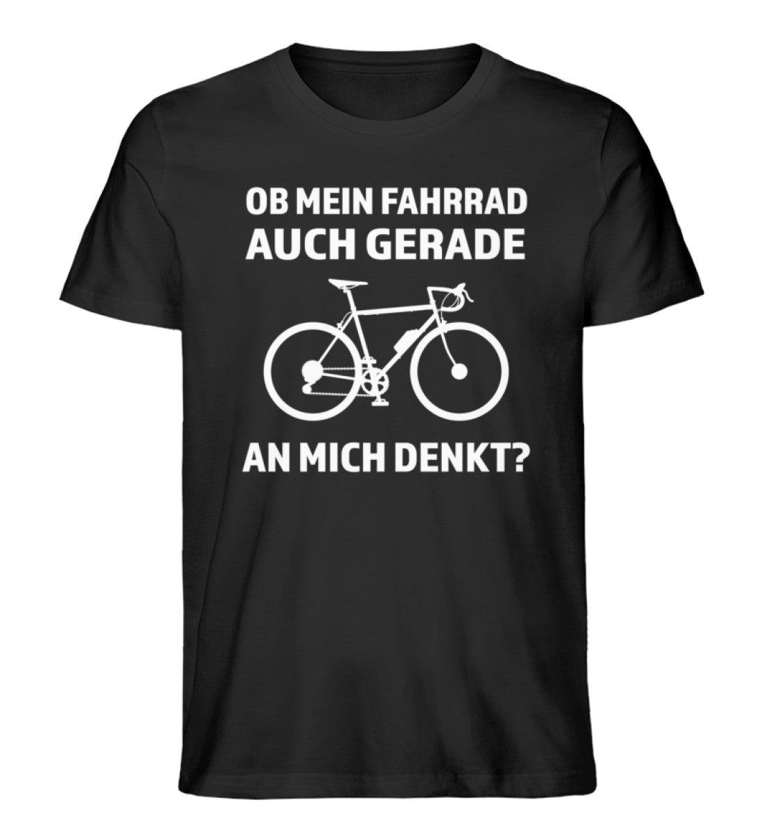 Ob mein Fahrrad gerade an mich denkt- Herren Organic T-Shirt fahrrad Schwarz