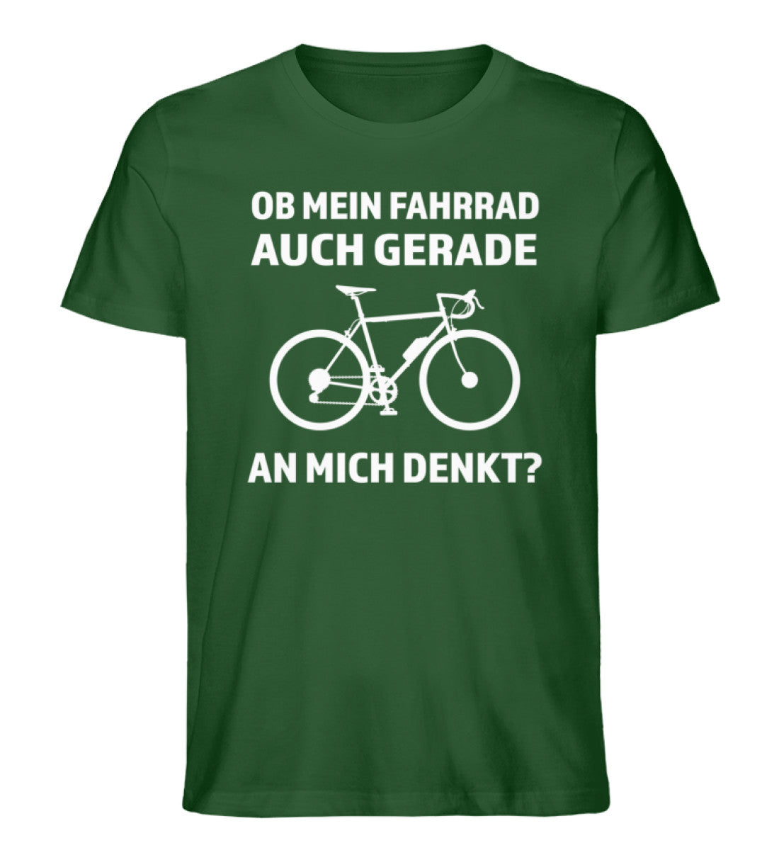 Ob mein Fahrrad gerade an mich denkt- Herren Organic T-Shirt fahrrad Dunkelgrün