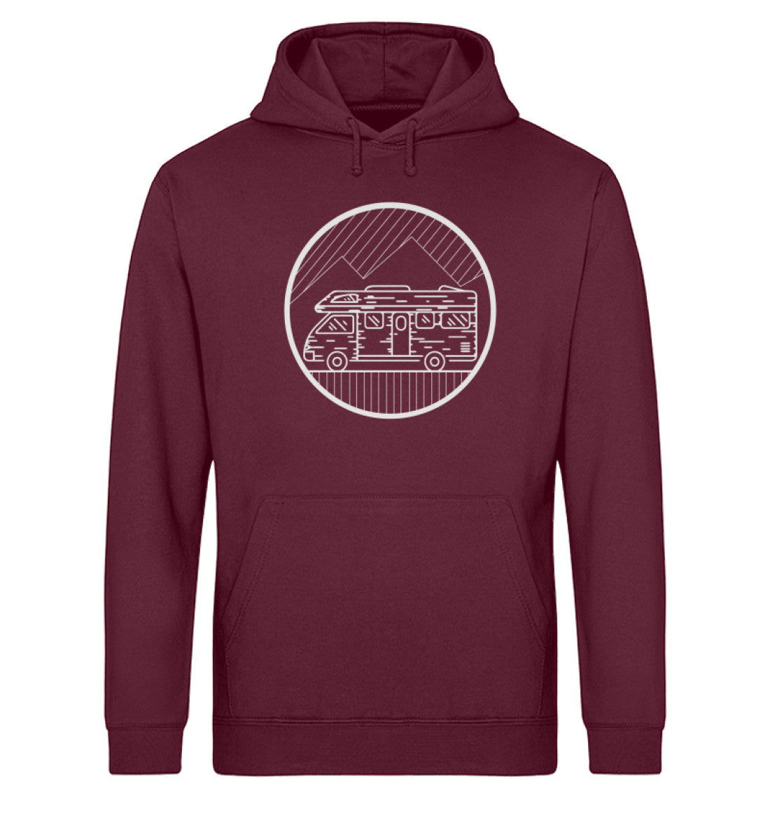 Wohnmobil - Unisex Organic Hoodie camping Weinrot