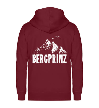 Bergprinz - Unisex Premium Organic Sweatjacke berge Weinrot