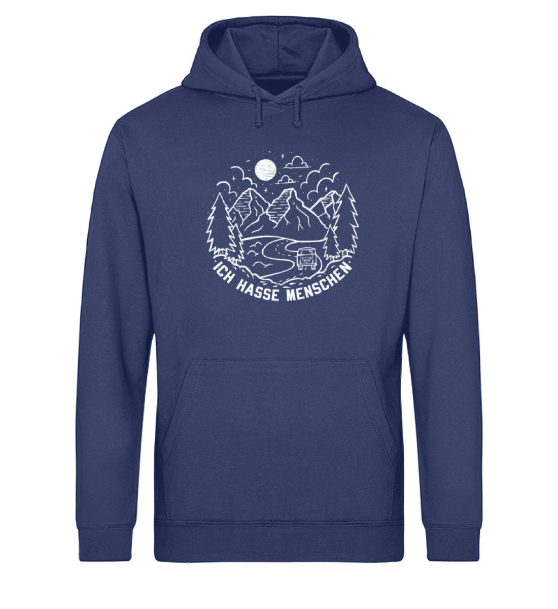 Ich hasse Menschen - Unisex Organic Hoodie camping Navyblau