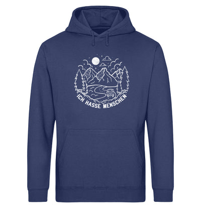 Ich hasse Menschen - Unisex Organic Hoodie camping Navyblau