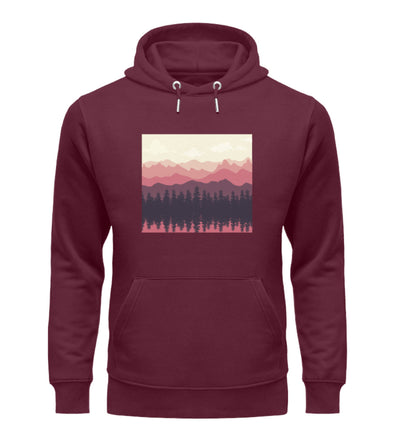 Berglandschaft - Unisex Premium Organic Hoodie berge Weinrot