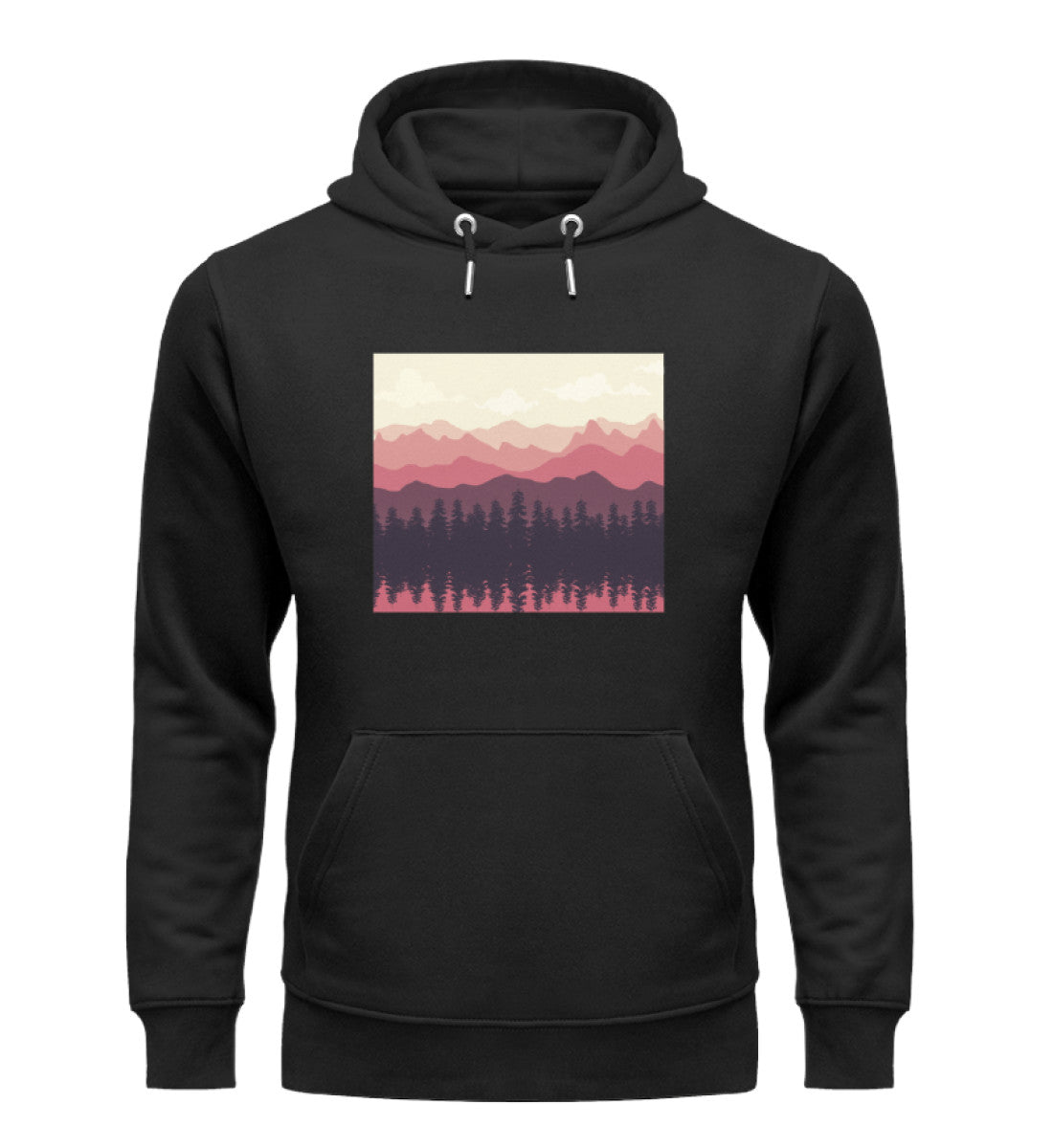 Berglandschaft - Unisex Premium Organic Hoodie berge Schwarz