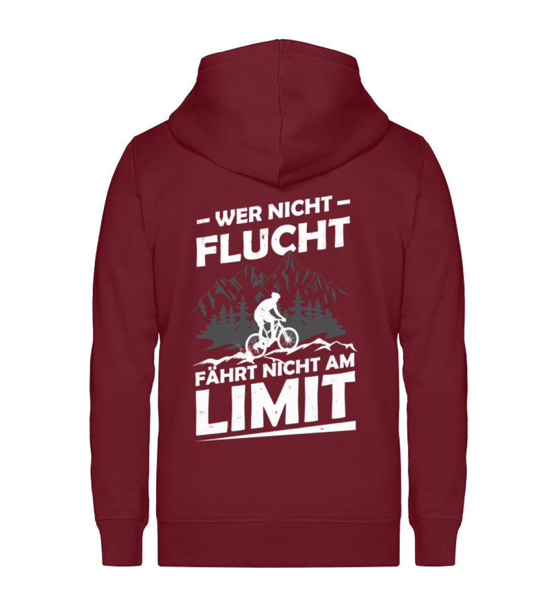 Wer nicht flucht fährt nicht am Limit ~ - Unisex Premium Organic Sweatjacke Weinrot