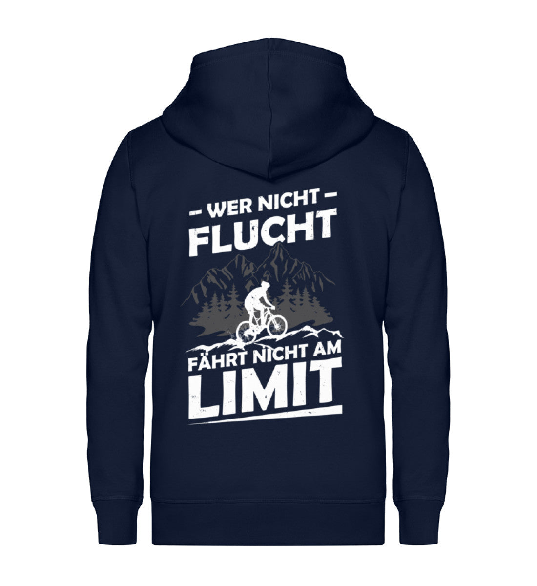 Wer nicht flucht fährt nicht am Limit ~ - Unisex Premium Organic Sweatjacke Navyblau