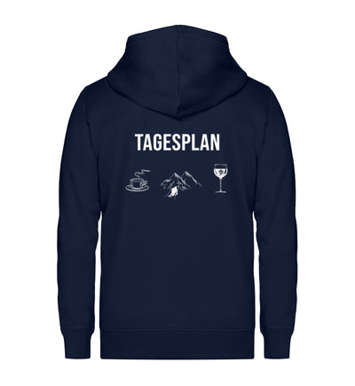 Tagesplan Kaffee, Ski und Wein - Unisex Premium Organic Sweatjacke klettern ski Navyblau