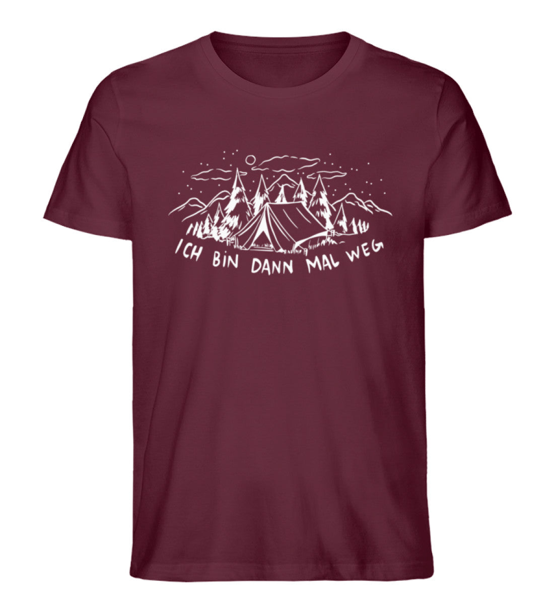 Ich bin dann mal weg - Herren Premium Organic T-Shirt berge camping Weinrot