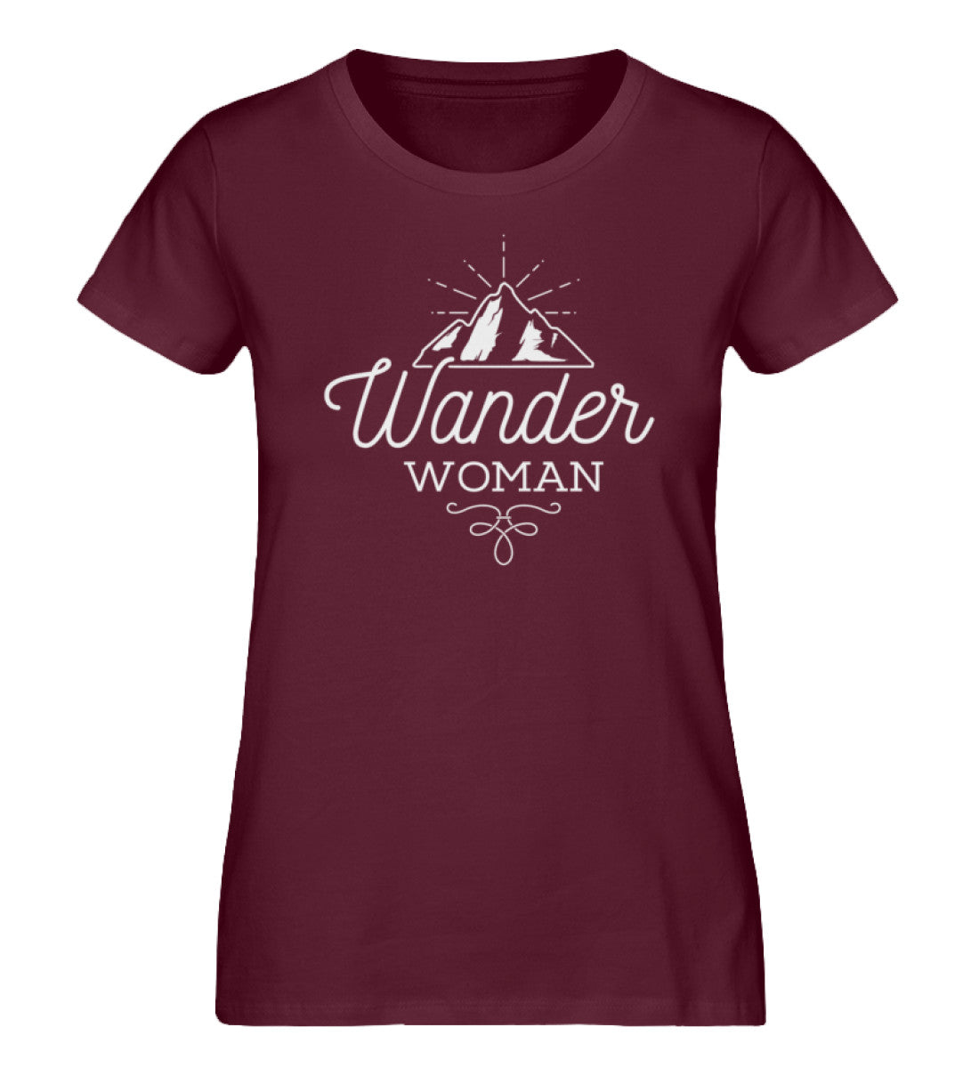 Wander Woman - Damen Premium Organic T-Shirt Weinrot