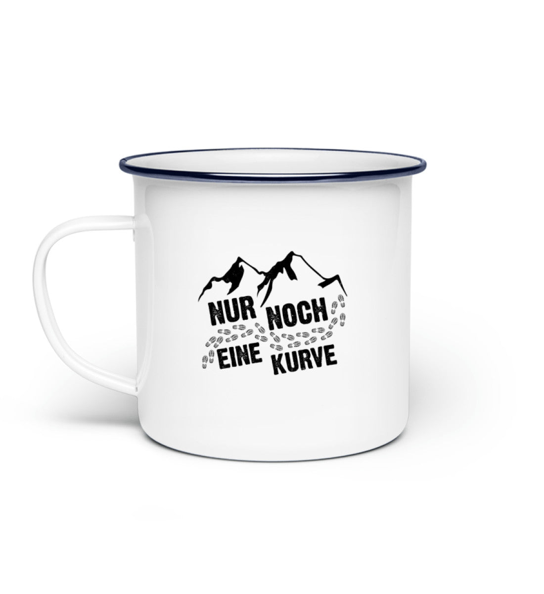 Nur noch eine Kurve - (B.W.) - Emaille Tasse berge wandern Default Title