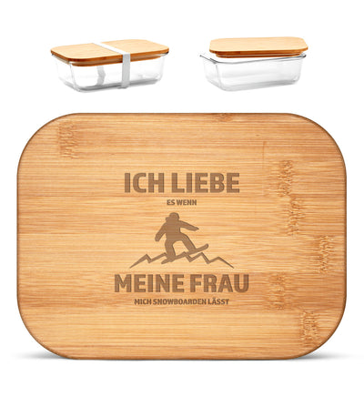 Ich liebe meine Frau - Snowboarden - ~ - Brotdose mit Holzdeckel (Gravur) Default Title