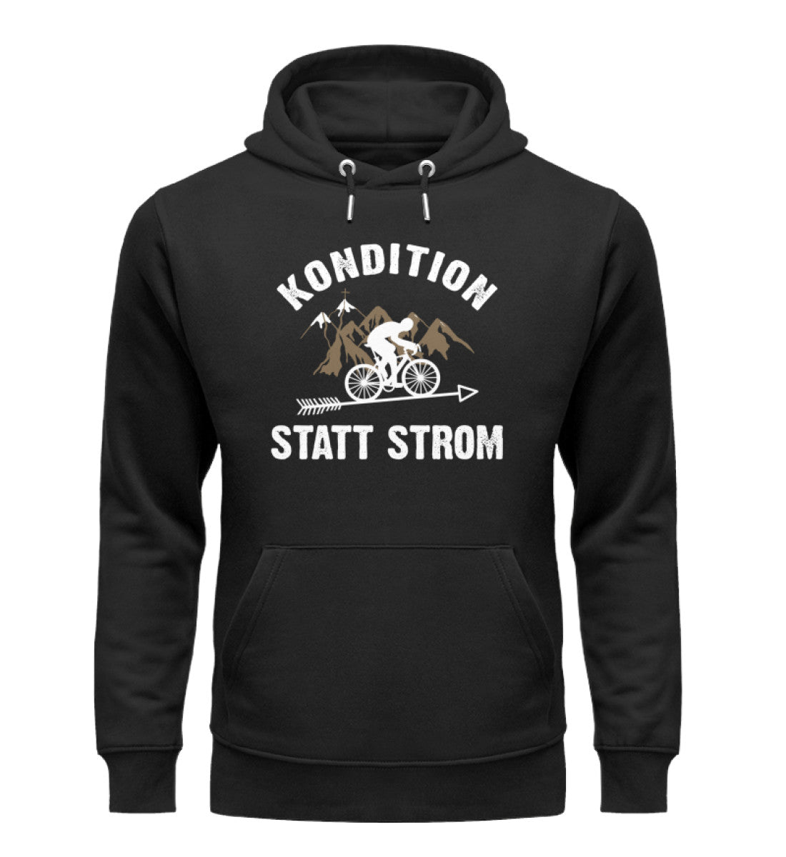 Kondition statt Strom - Unisex Premium Organic Hoodie fahrrad mountainbike Schwarz