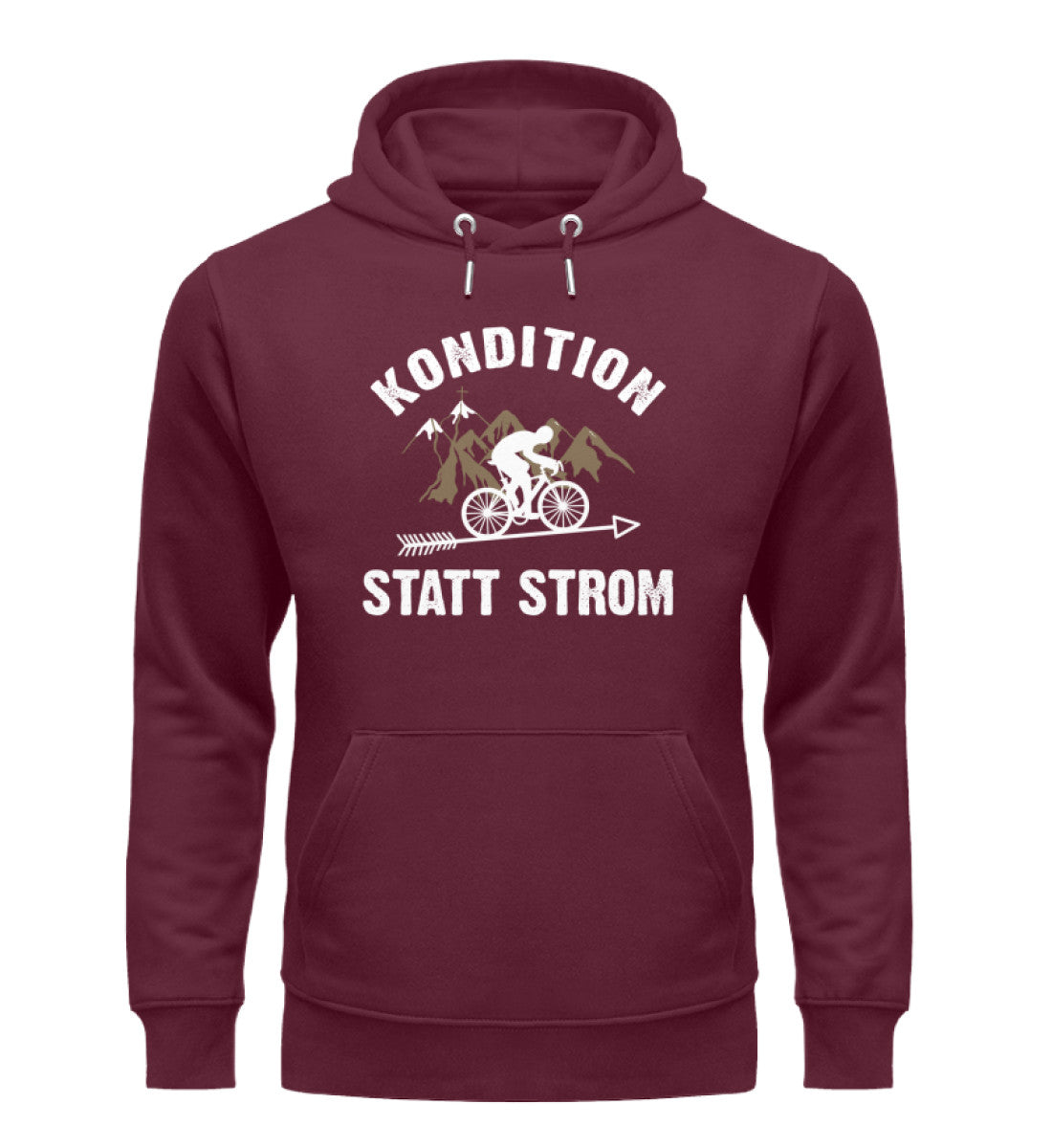 Kondition statt Strom - Unisex Premium Organic Hoodie fahrrad mountainbike Weinrot