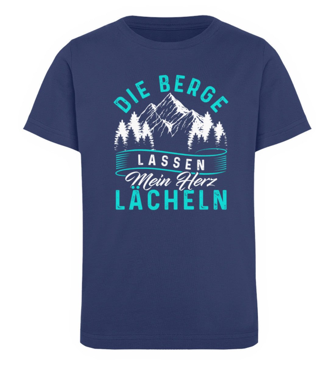 Berge lassen mein Herz lächeln - Kinder Premium Organic T-Shirt berge Navyblau