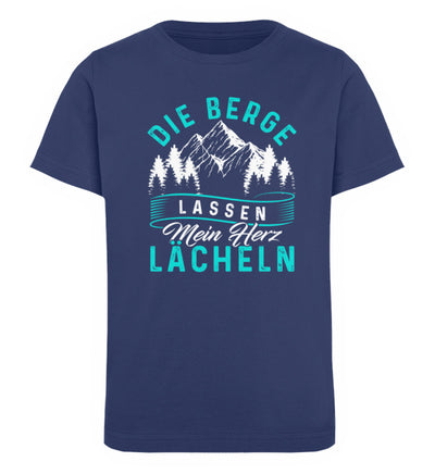 Berge lassen mein Herz lächeln - Kinder Premium Organic T-Shirt berge Navyblau