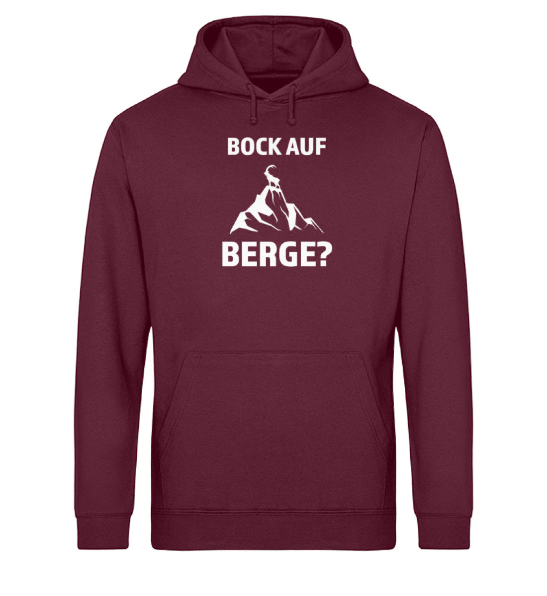 Bock auf Berge - Unisex Organic Hoodie berge Weinrot