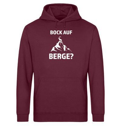 Bock auf Berge - Unisex Organic Hoodie berge Weinrot