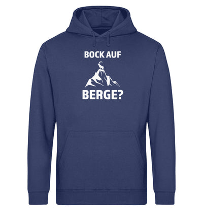 Bock auf Berge - Unisex Organic Hoodie berge Navyblau