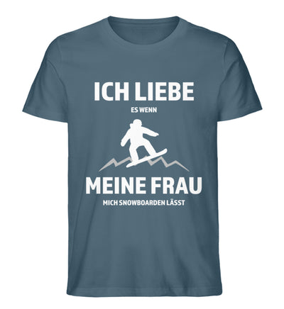 Ich liebe meine Frau - Snowboarden - Herren Premium Organic T-Shirt snowboarden Stargazer