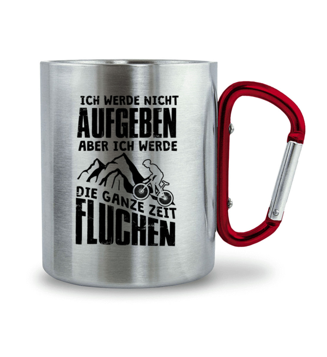 Nicht aufgeben aber fluchen - Karabiner Tasse mountainbike 330ml