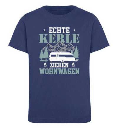 Echte Kerle ziehen Wohnwagen - Kinder Premium Organic T-Shirt camping Navyblau