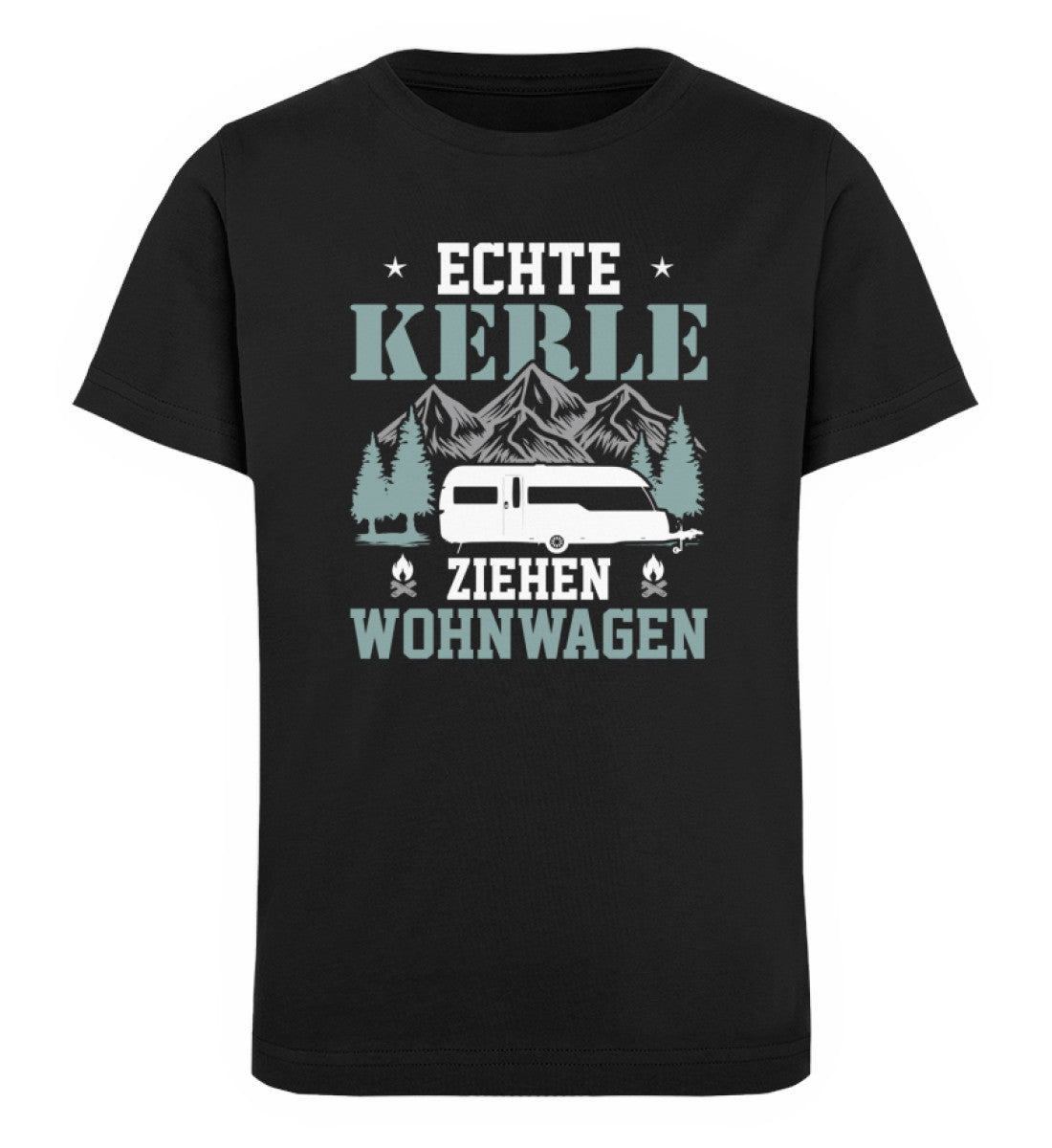 Echte Kerle ziehen Wohnwagen - Kinder Premium Organic T-Shirt camping Schwarz