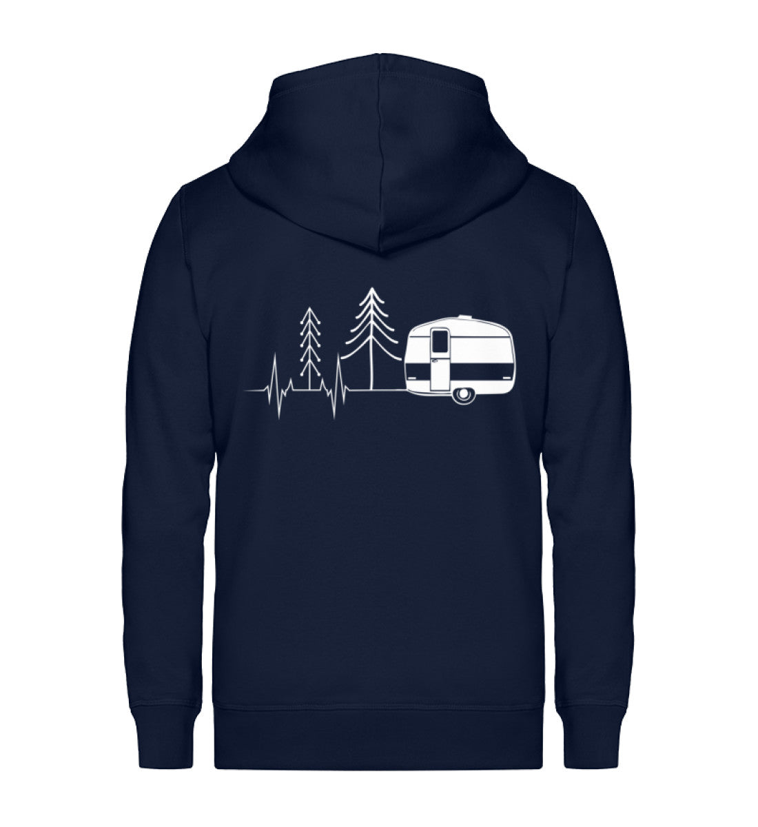 Herzschlag Wohnwagen - Unisex Premium Organic Sweatjacke camping Navyblau