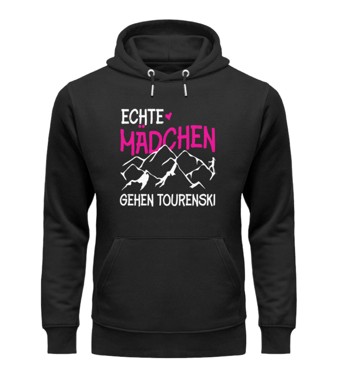 Echte Mädchen gehen Tourenski - Unisex Premium Organic Hoodie Schwarz