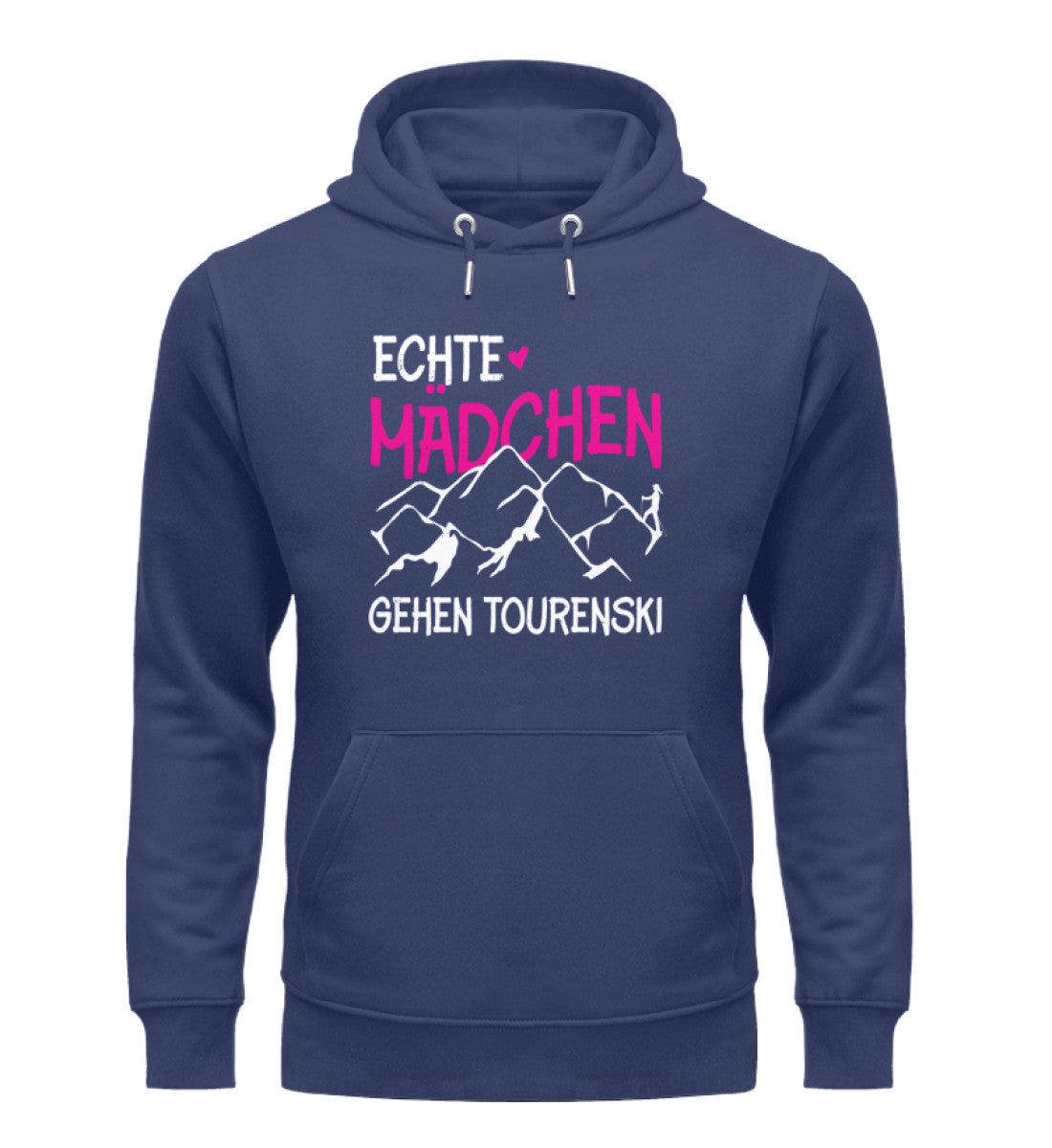 Echte Mädchen gehen Tourenski - Unisex Premium Organic Hoodie Navyblau