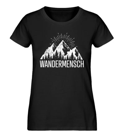 Der Wandermensch - Damen Organic T-Shirt berge wandern Schwarz