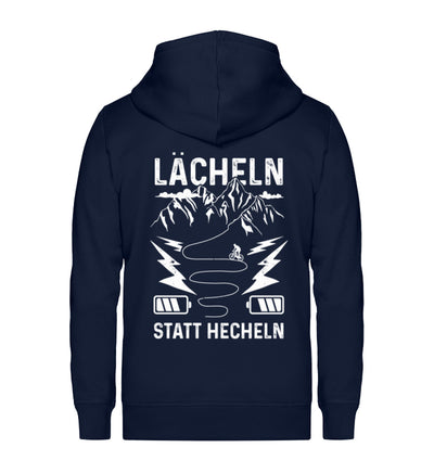 Lächeln statt hecheln - Unisex Premium Organic Sweatjacke e-bike Navyblau