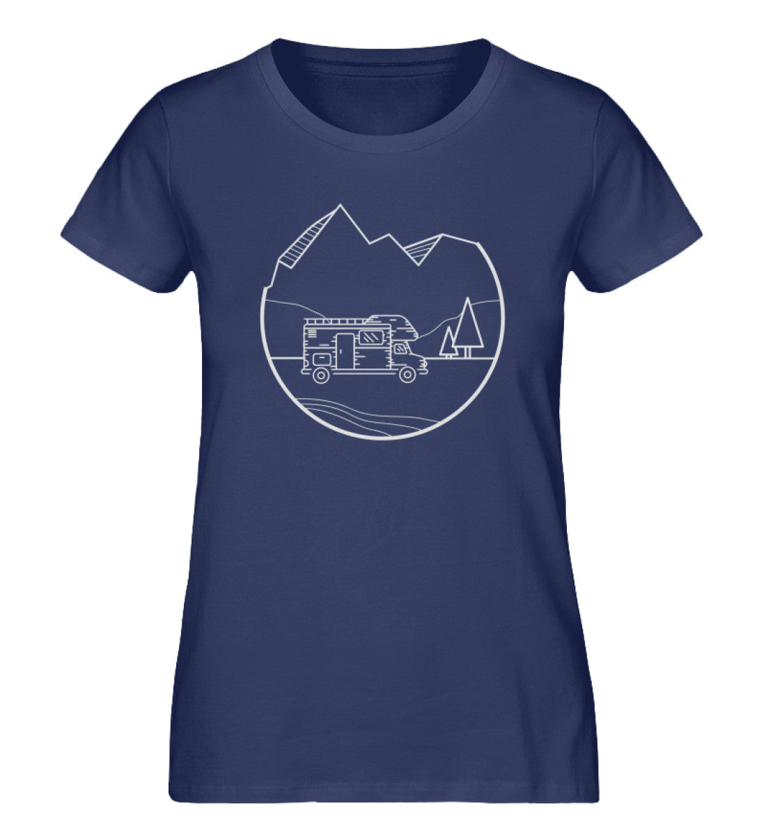 Wohnmobil Minimal - Damen Organic T-Shirt camping Navyblau