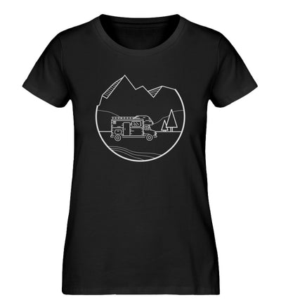 Wohnmobil Minimal - Damen Organic T-Shirt camping Schwarz